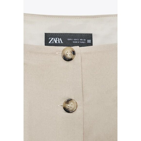 ZARA PLEATED SKIRT MIDI WAISTCOAT DRESS - Picture 6 of 6